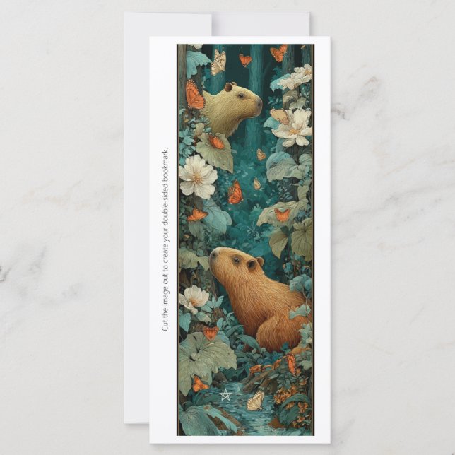Create Your Own Capybara Flowers Bookmark Card (Framsida)