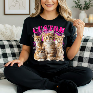 create your own cat or any pets 90s bootleg  t shirt