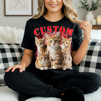 create your own cat or any pets 90s bootleg  t shirt