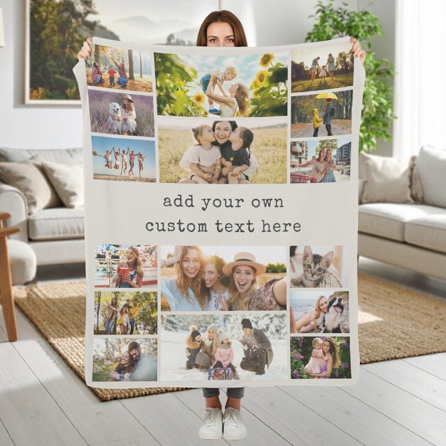 Create Your Own Custom 16 Photo Collage Fleecefilt (Skapare uppladdad)