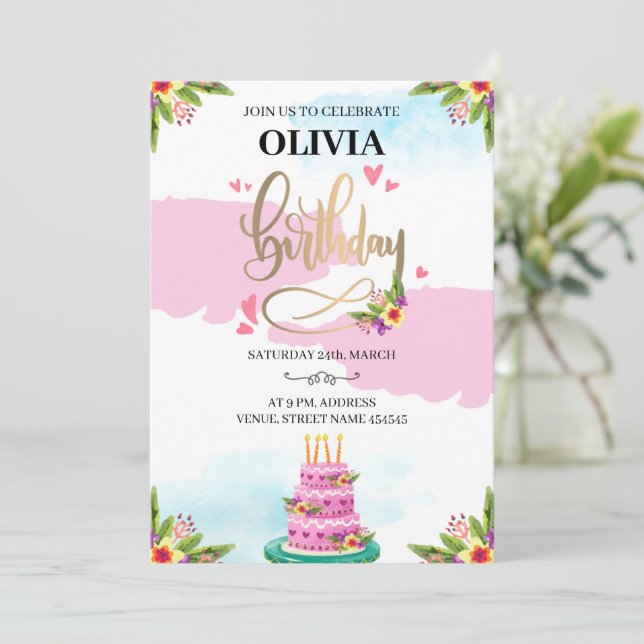 Create your own custom birthday inbjudningar (Stående Fram)