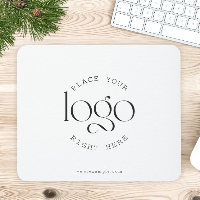 Create Your Own Custom Business Logo Modern White Musmatta (personalized add your own logo business corporate white mouse pad)