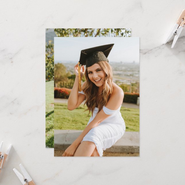 Create Your Own Custom Graduate 2 Photo Inbjudningar (Fram/Back In Situ)