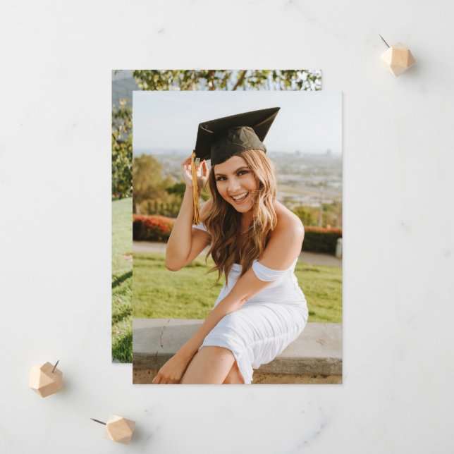Create Your Own Custom Graduate 2 Photo Meddelande (Fram/Back In Situ)
