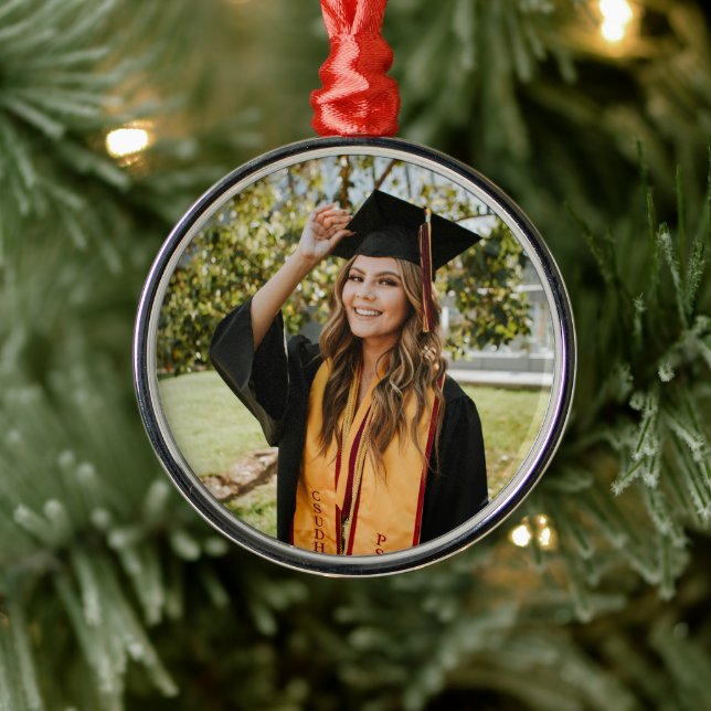 Create Your Own Custom Graduate Photo Julgransprydnad Metall (Träd)