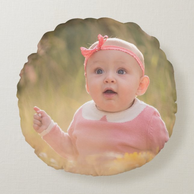 Create Your Own Custom Kids Children Photo Modern Rund Kudde (Framsidan)
