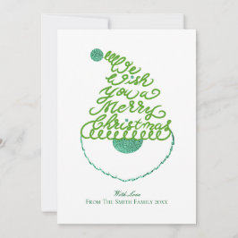 Create Your Own Cute Glitter Santa Christmas Flat  Julkort