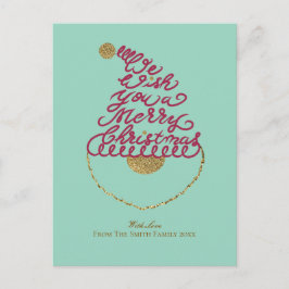 Create Your Own Cute Glitter Santa Christmas  Helg Vykort
