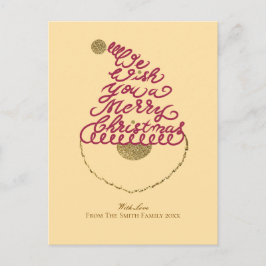 Create Your Own Cute Glitter Santa Christmas  Helg Vykort