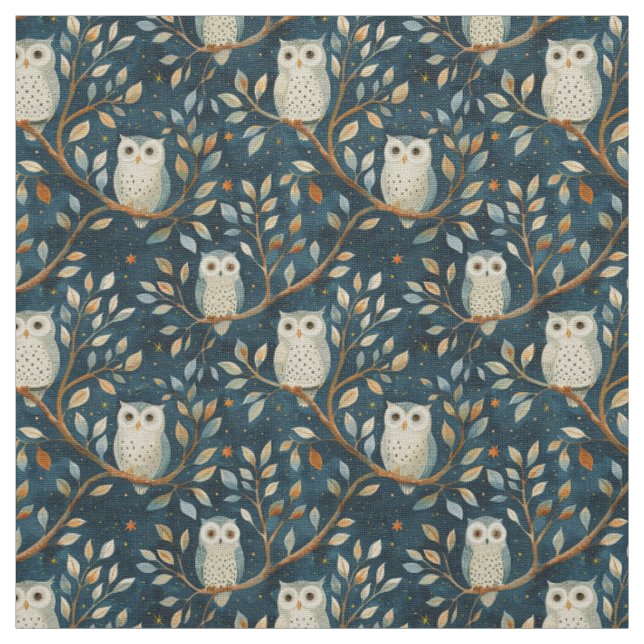 Create Your Own Cute Winter Owls Blue Tyg (Prov)