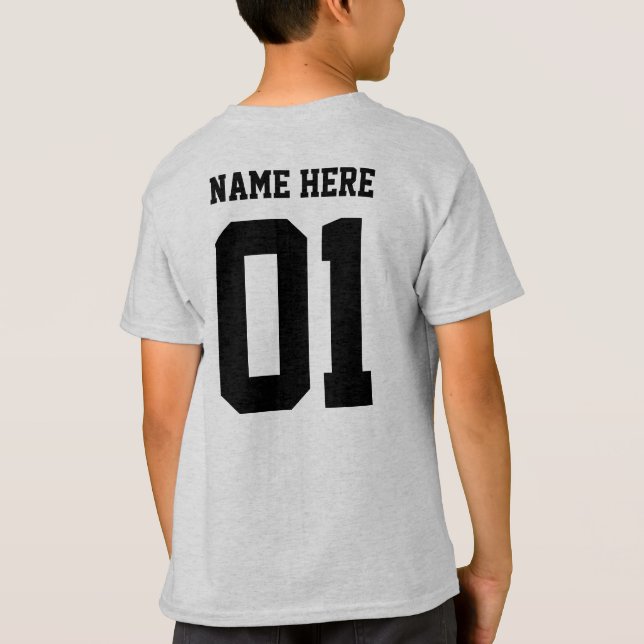 CREATE-YOUR-OWN DIY Custom design Boys Team Number T Shirt (Baksida)