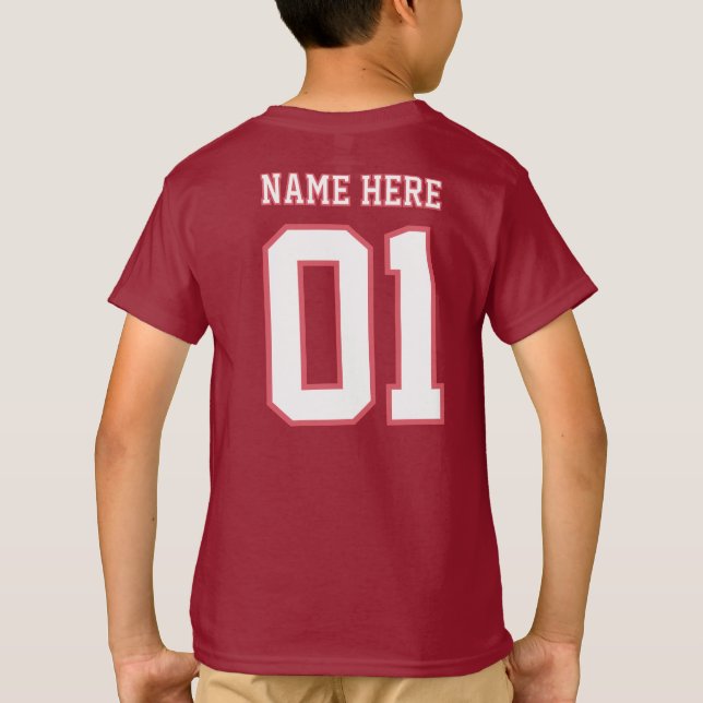 CREATE-YOUR-OWN DIY Custom design Boys Team Number T Shirt (Baksida)