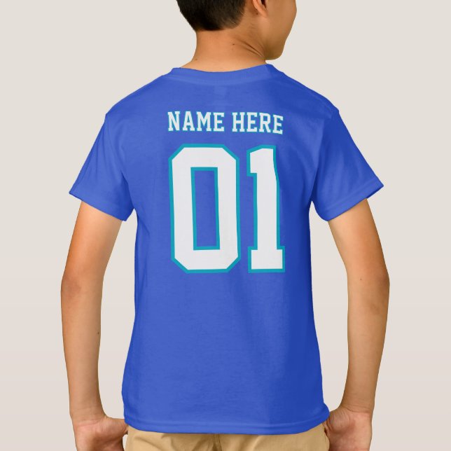 CREATE-YOUR-OWN DIY Custom design Boys Team Number T Shirt (Baksida)