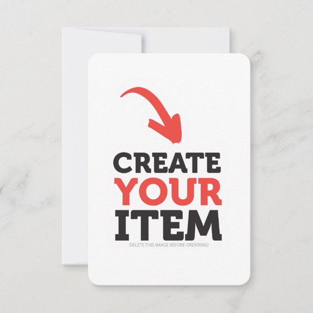 CREATE-YOUR-OWN DIY Custom upload your design Tack Kort (Framsida)