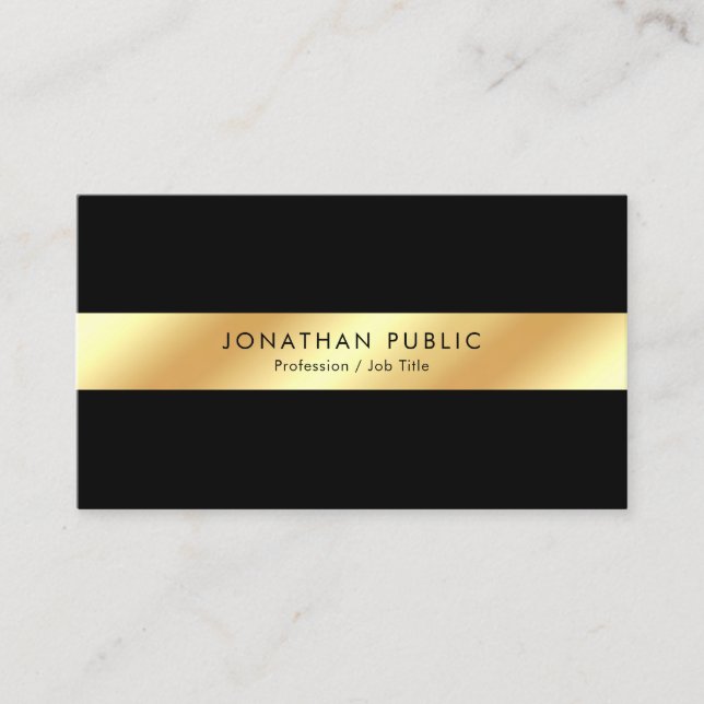 Create Your Own Elegant Black & Gold Template Visitkort (Framsida)