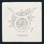 Create Your Own Elegant Black & White Taurus Stenunderlägg<br><div class="desc">This coaster features enchanting artwork that you can customize by personalizing them to decorate your home & ritual space or for every day use. Perfect for adding a personal touch to any handfasting, wedding, or special occasion, they also make terrific gifts for friends, family & your sister witches. Inspired by...</div>