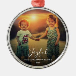 Create your own family photo joyful script julgransprydnad metall