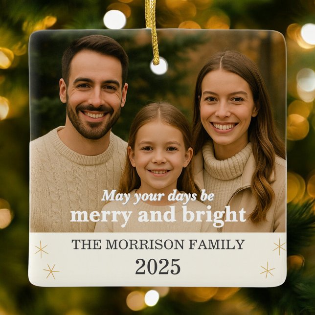 Create Your Own Family Photo Julgransprydnad Keramik (Skapare uppladdad)