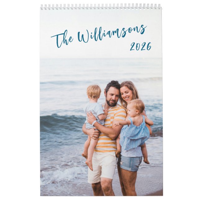 Create Your Own Family Photo Simple Modern 2026 Kalender (Omslag)
