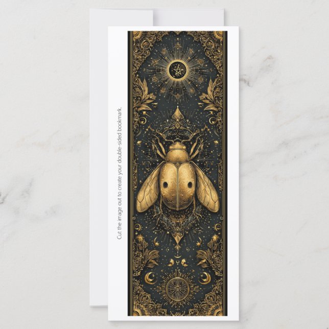 Create Your Own Gold Ladybug Bookmark Card (Framsida)