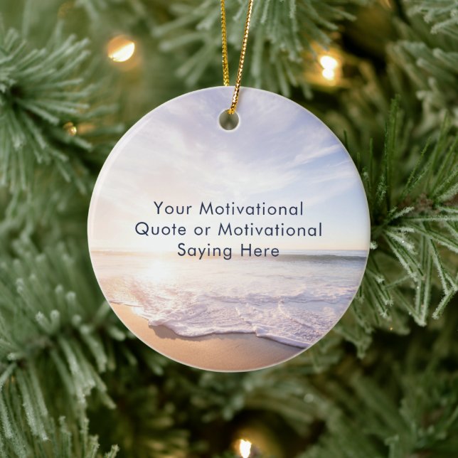 Create Your Own Inspirational Quote Beach Photo Julgransprydnad Keramik (Träd)