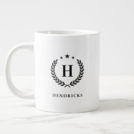 Create Your Own Intel Monogram With Laurel wreaths Jumbo Mugg