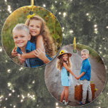 Create Your Own Kids Photo Christmas Julgransprydnad Keramik<br><div class="desc">This personalized Christmas ornament features a simple double-sided design with room for two favorite photos, making it an easy and meaningful keepsake for parents, grandparents, or anyone who loves celebrating family memories. One side can showcase a special moment from the holidays, while the other can display a second photo along...</div>
