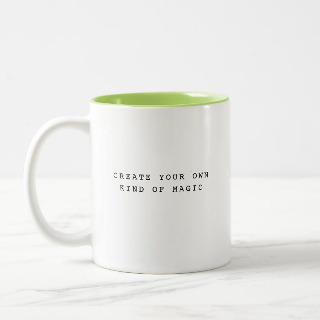Create Your Own Kind of Magic Typography Mug Två-Tonad Mugg (Vänster)