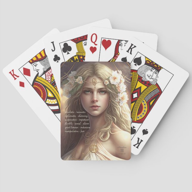 Create Your Own Libra Sun Sign Zodiac Goddess Casinokort (Baksidan)
