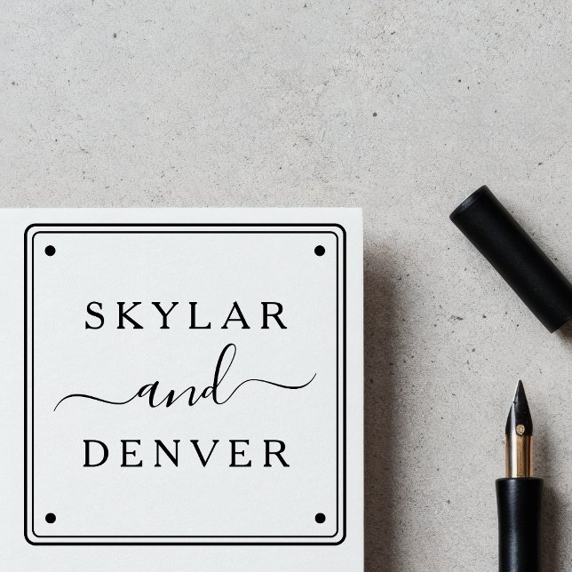 Create Your Own Minimalist Script Couple's Name  Självfärgande Stämpel (Skapare uppladdad)