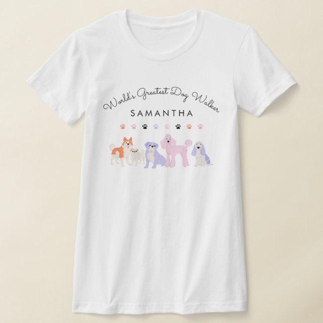 Create Your Own Modern Dog Walker T Shirt (Laydown)