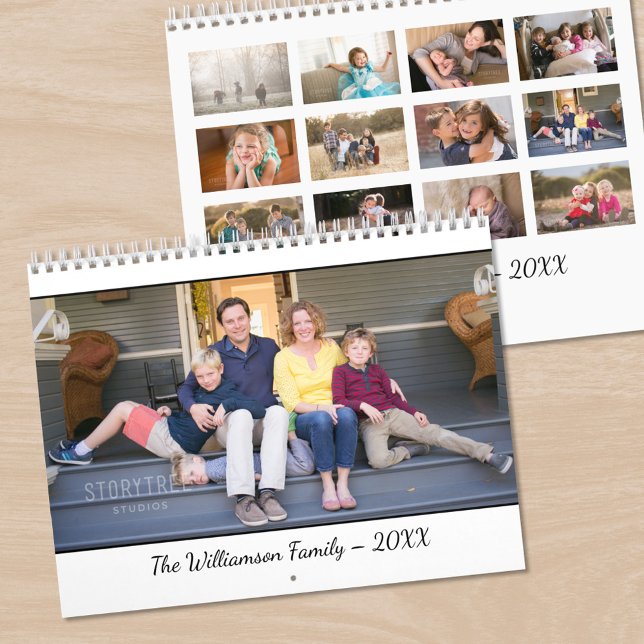 Create Your Own Modern White Cover Photo Calendar Kalender (Create Your Own Modern White Cover Photo Calendar, front/back)