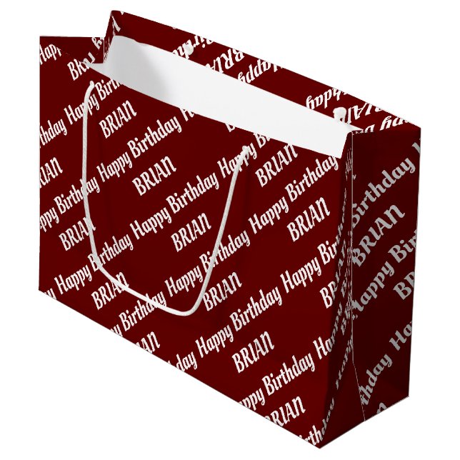 Create Your Own Name Birthday Large Gift Bag (Framsidan Vinklad)