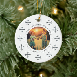 Create your own nordic family photo christmas julgransprydnad keramik