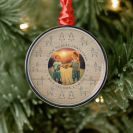 Create your own nordic family photo christmas julgransprydnad metall