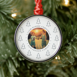 Create your own nordic family photo christmas julgransprydnad metall