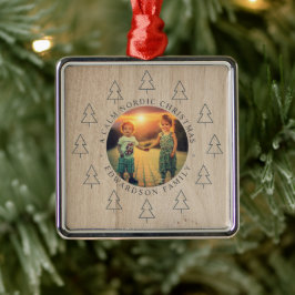 Create your own nordic family photo christmas julgransprydnad metall