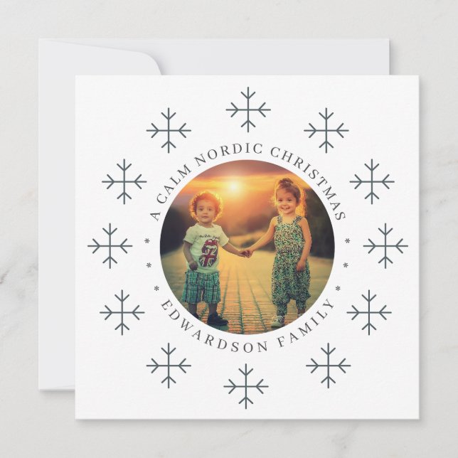 Create your own nordic family photo christmas julkort (Framsida)