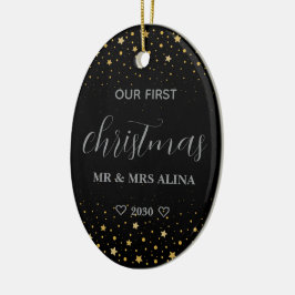 Create Your Own Our First Christmas Married Julgransprydnad Keramik