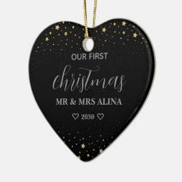 Create Your Own Our First Christmas Married Julgransprydnad Keramik