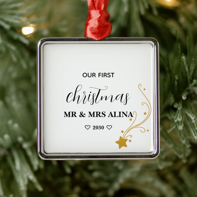 Create Your Own Our First Christmas Married Julgransprydnad Metall (Träd)
