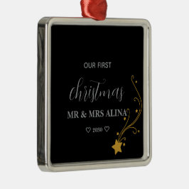 Create Your Own Our First Christmas Married Julgransprydnad Metall