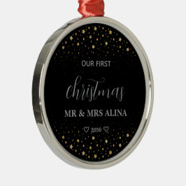 Create Your Own Our First Christmas Married Julgransprydnad Metall