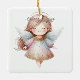 Create Your Own Peaceful Floral Christmas Angel Julgransprydnad Keramik