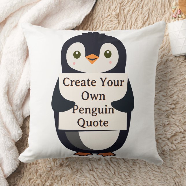 Create Your Own Penguin Quote Kudde (Filt)