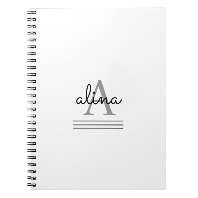 Create Your Own Personalize Monogram Spiral Photo  Anteckningsbok (Framsidan)