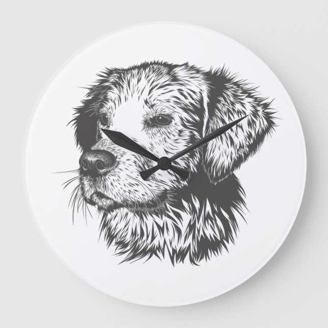 Create Your Own Pet Dog Customized Stor Klocka (Framsida)