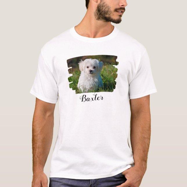 Create Your Own Pet Dog Photo  T Shirt (Framsida)