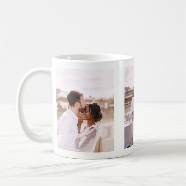 Create Your Own Photo Collage Wedding Newlywed   Kaffemugg (Vänster)