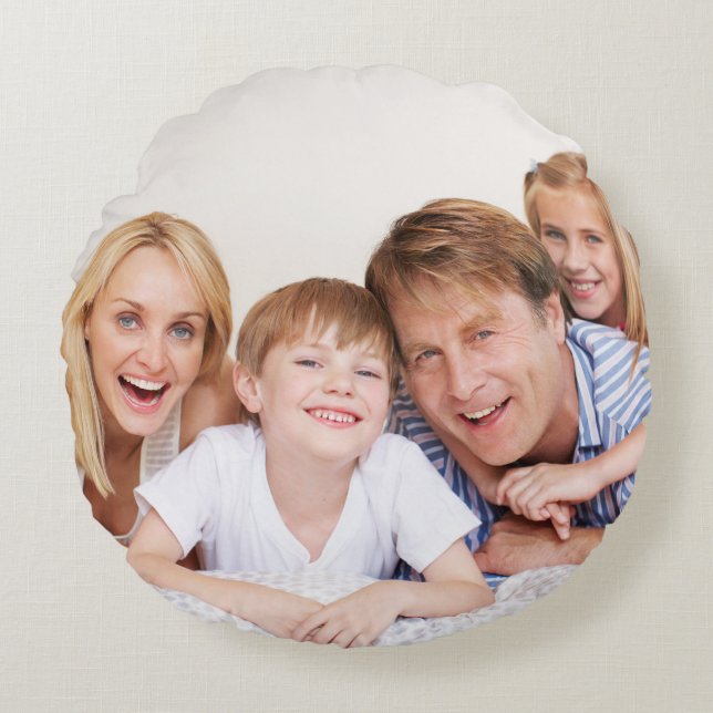 Create Your Own Photo Custom Pic Double Sided Rund Kudde (Framsidan)